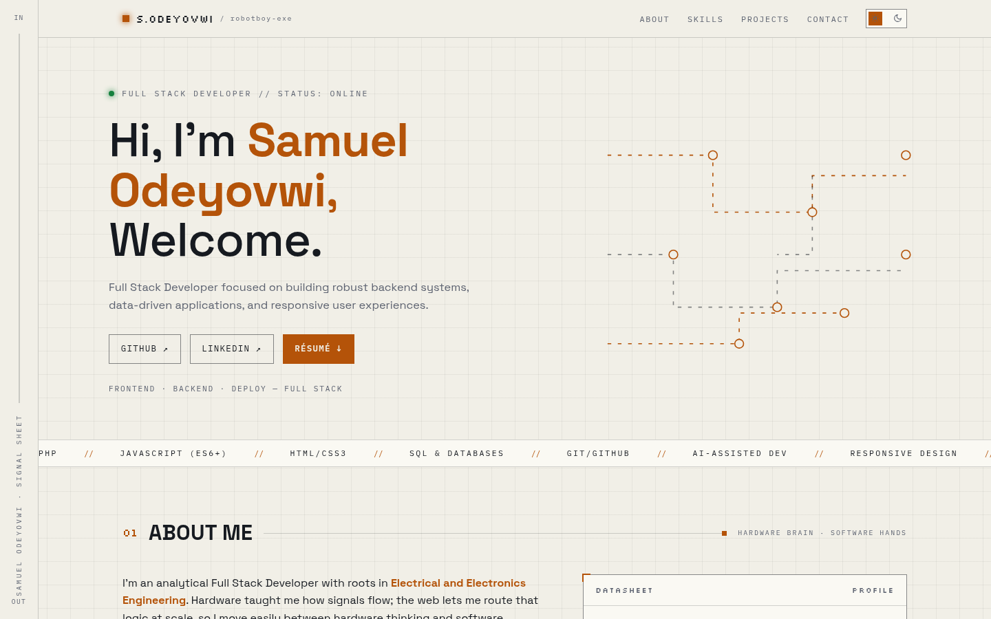 Screenshot of this portfolio site